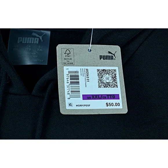 Puma Hoodie Men's 2XL Black Hoops Posterize 2.0 Sweatshirt Graphic Pullover NWT - Picture 5 of 12